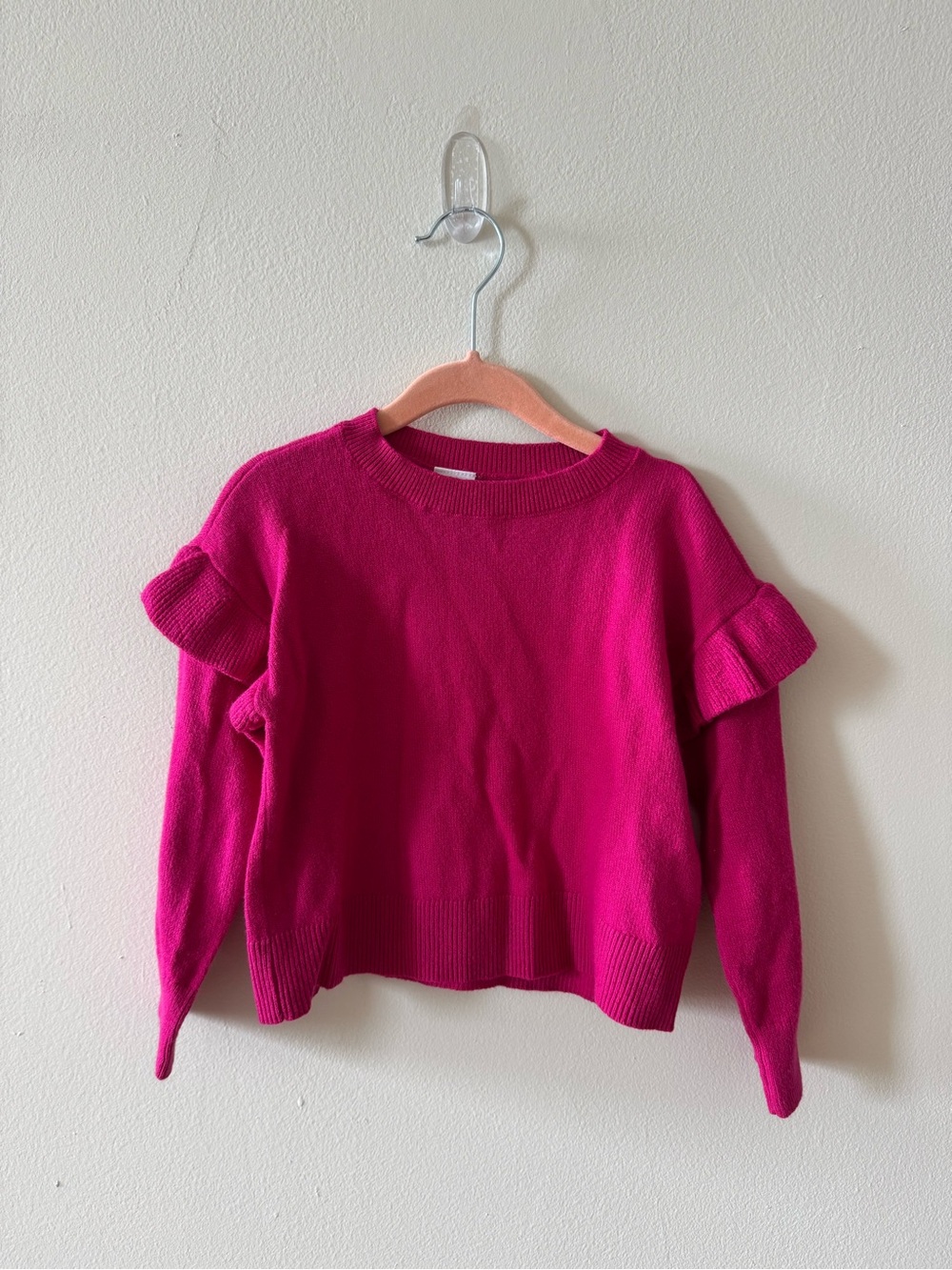 Gap Toddler Fuchsia Ruffle-Sleeve Knit Sweater